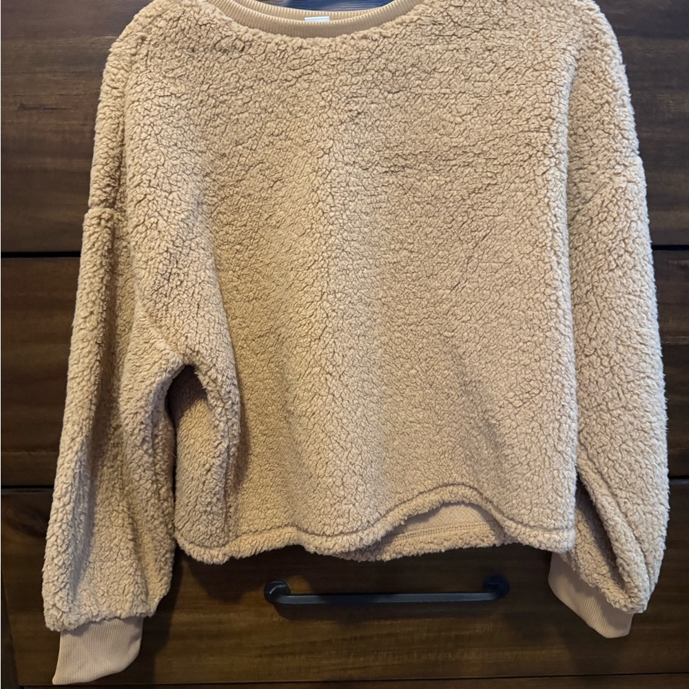 Girls Cozy Cream Sherpa Sweater
